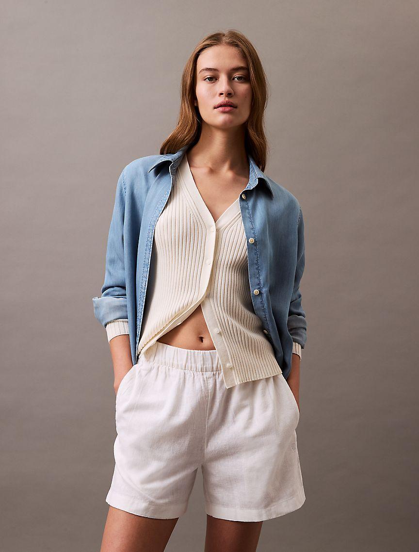 Linen Cotton Pull-On Shorts Product Image