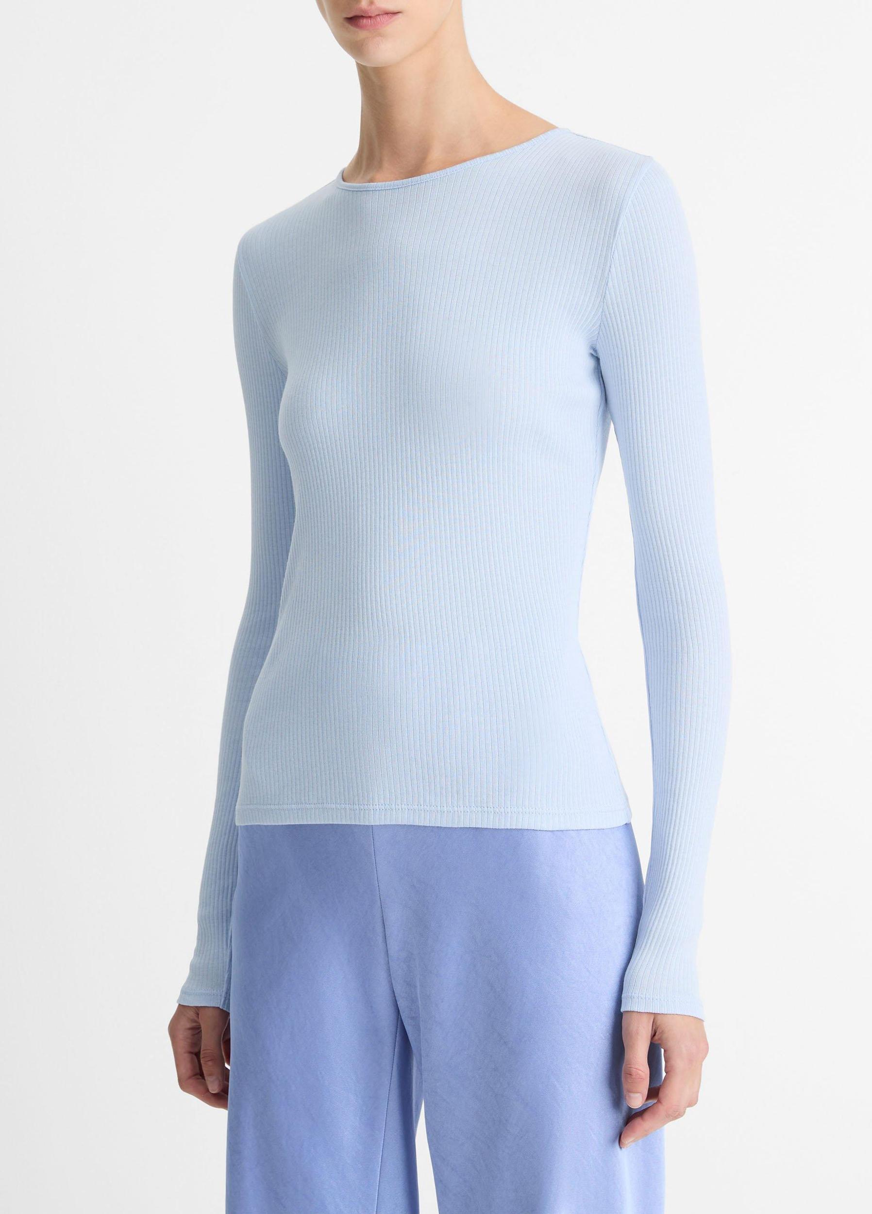 Ribbed Pima Cotton Long-Sleeve T-Shirt Product Image