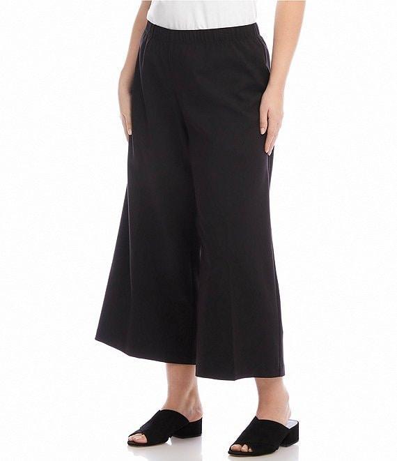 Karen Kane Plus Size High-Rise Cropped Wide-Leg Pull-On Pants Product Image