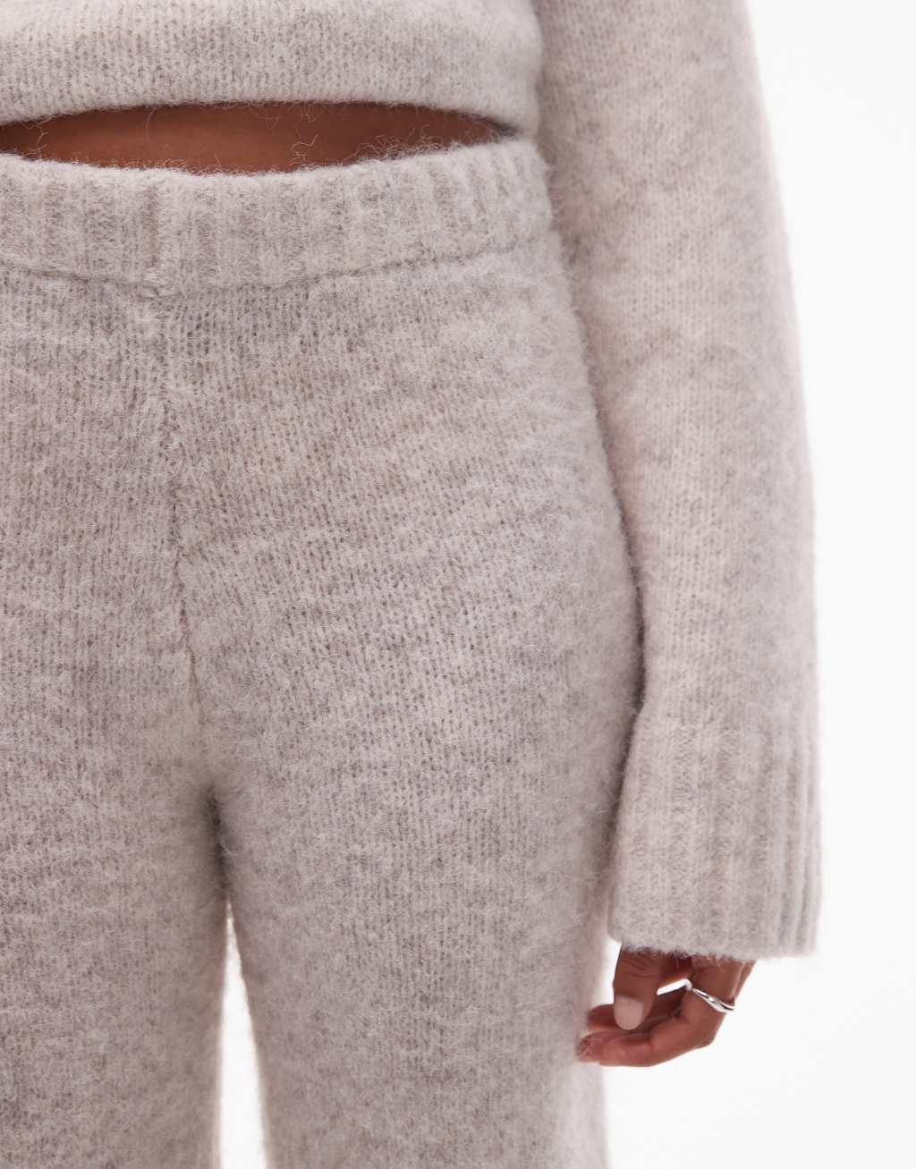 Topshop fluffy pants in oat - part of a set Product Image