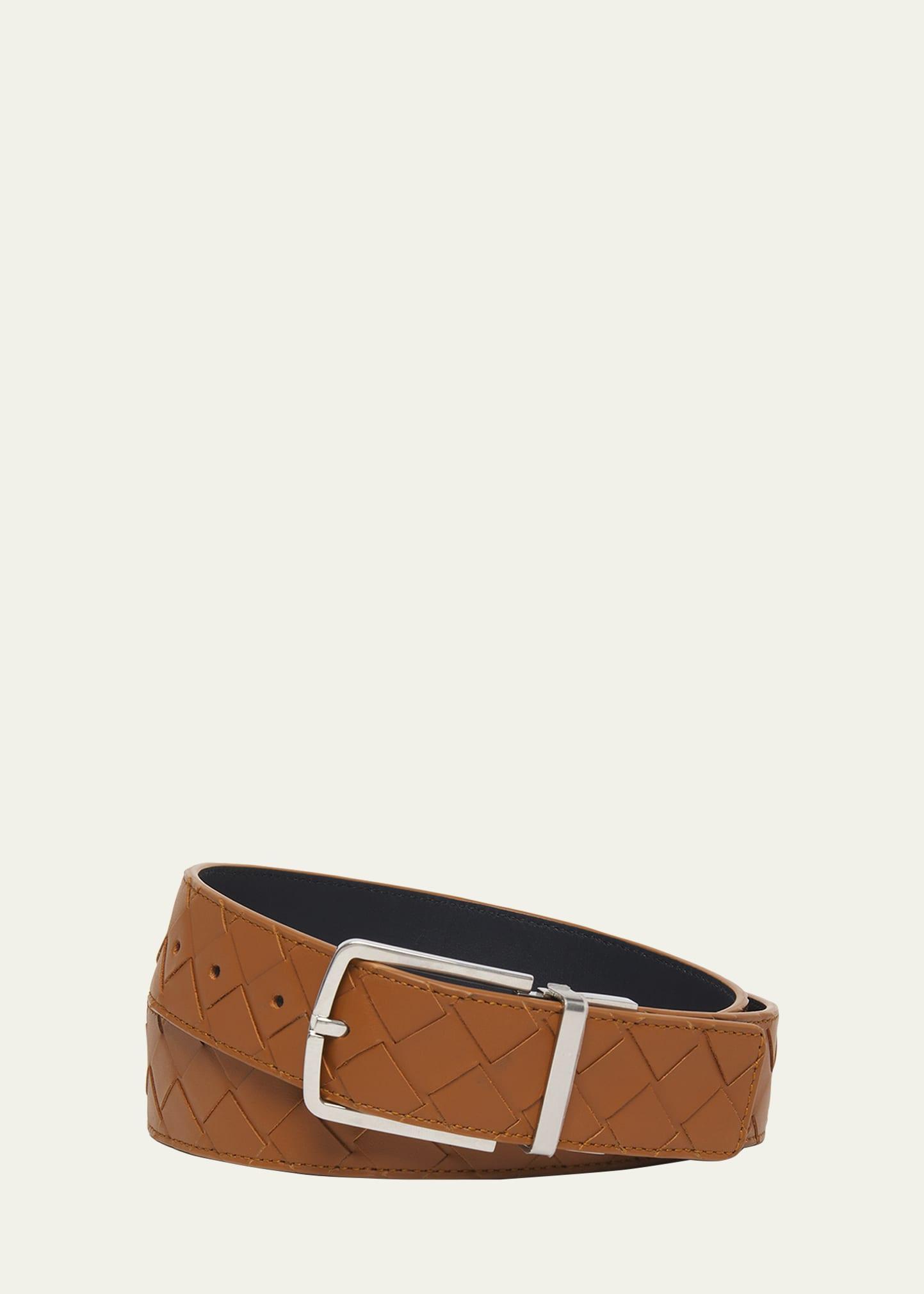 Mens Reversible Intrecciato Leather Belt Product Image