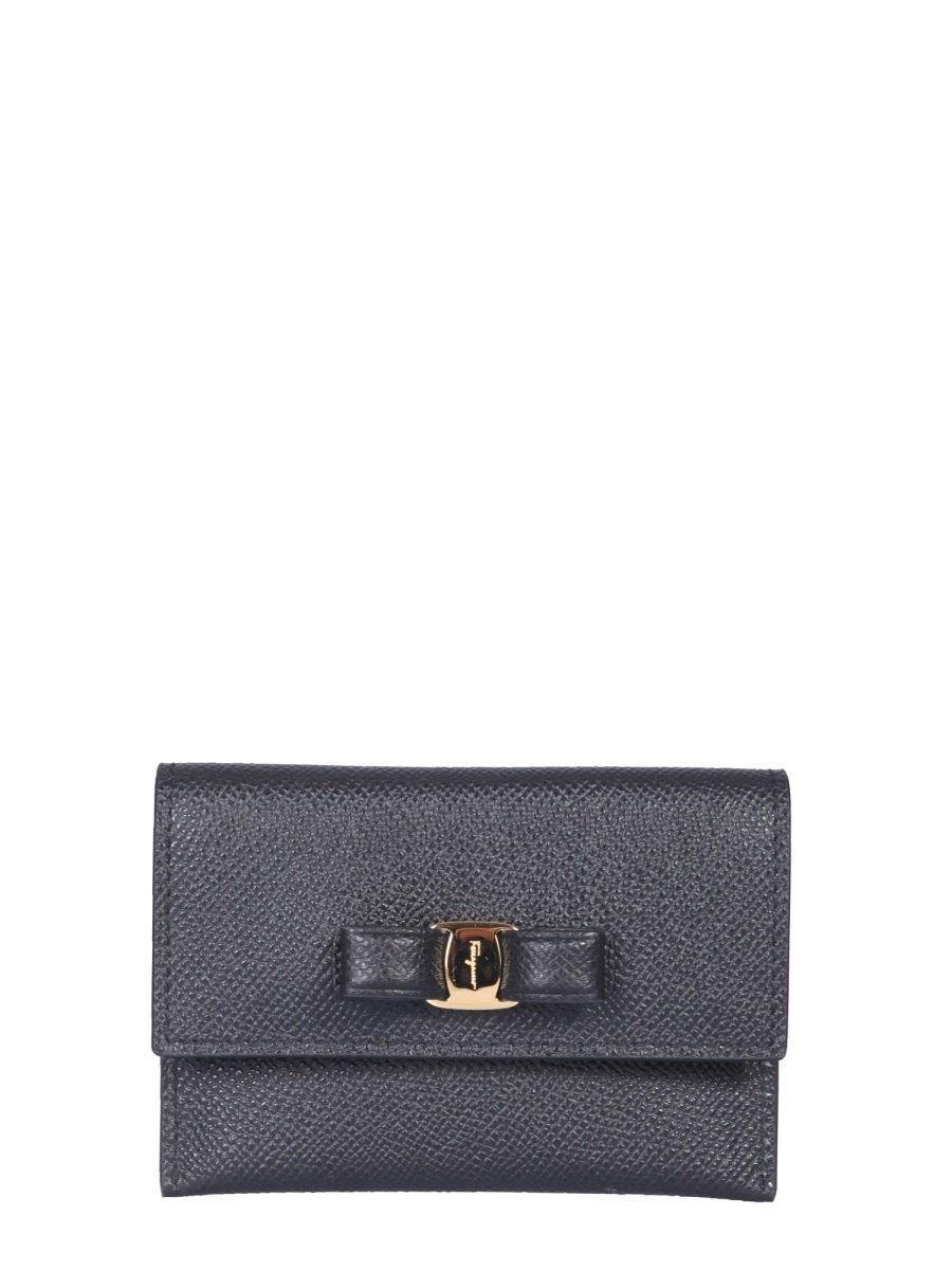 FERRAGAMO Salvatore  Vara Bow Detailed Card Case In Black Product Image