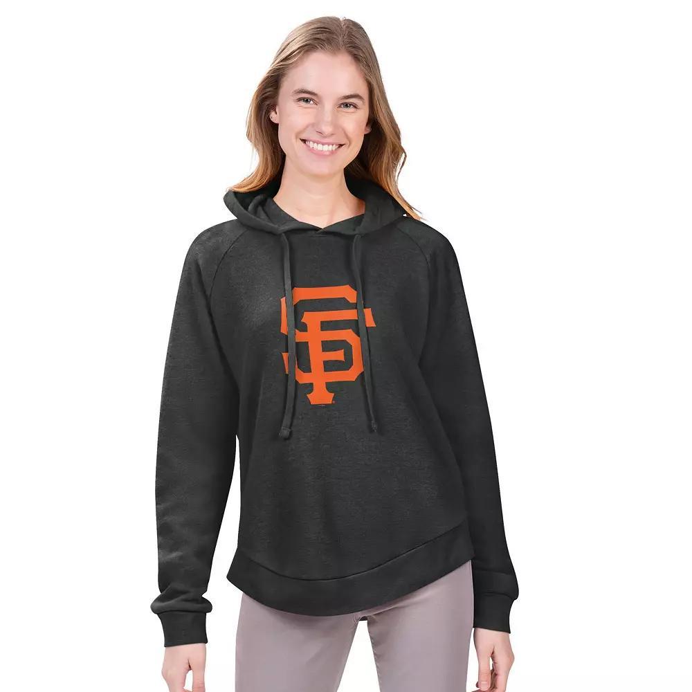 Women's G-III 4Her by Carl Banks Charcoal San Francisco Giants Jordan Angel Raglan Fleece Pullover Hoodie,  Product Image