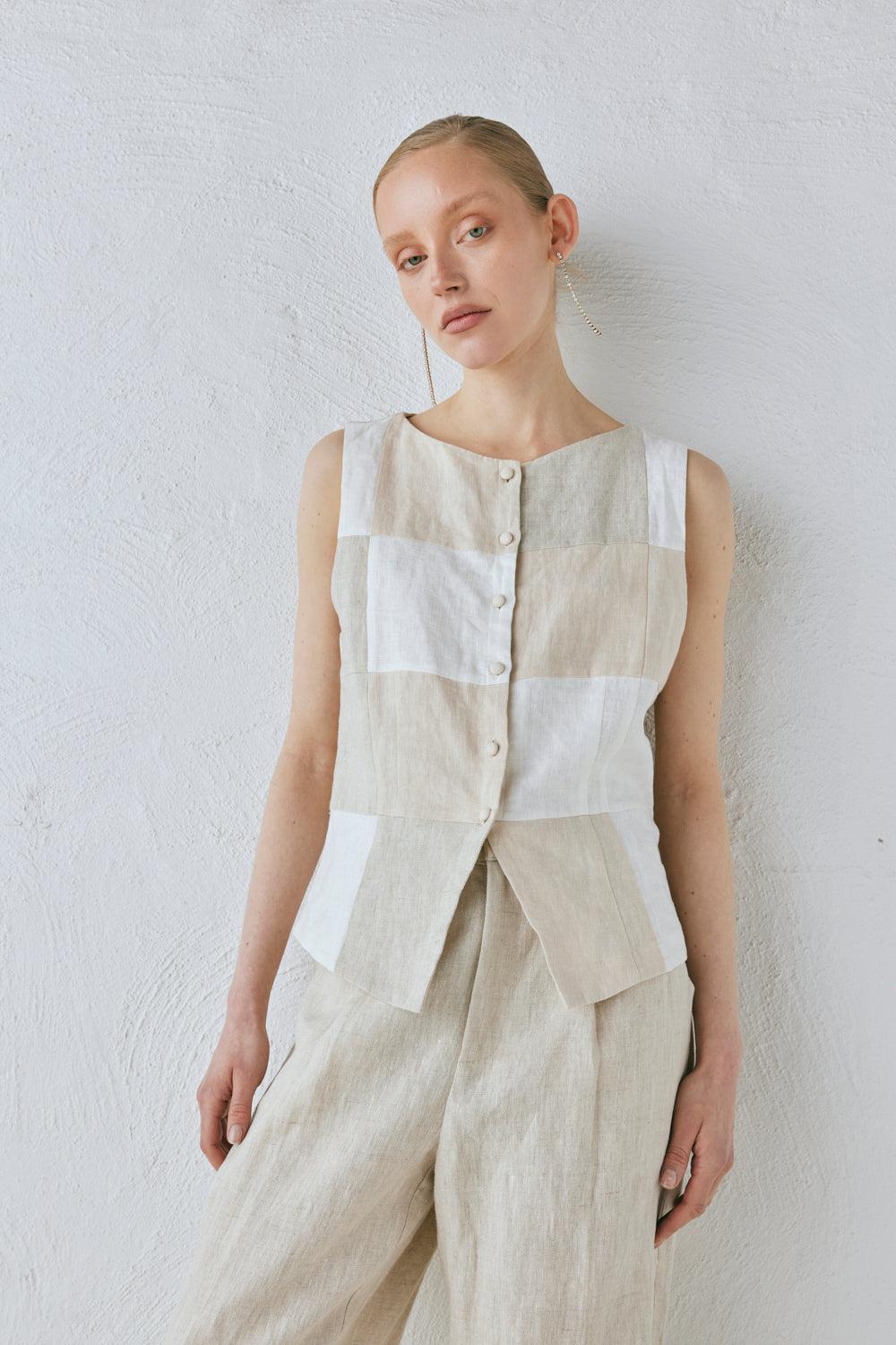 Rare Linen Vest Natural Product Image