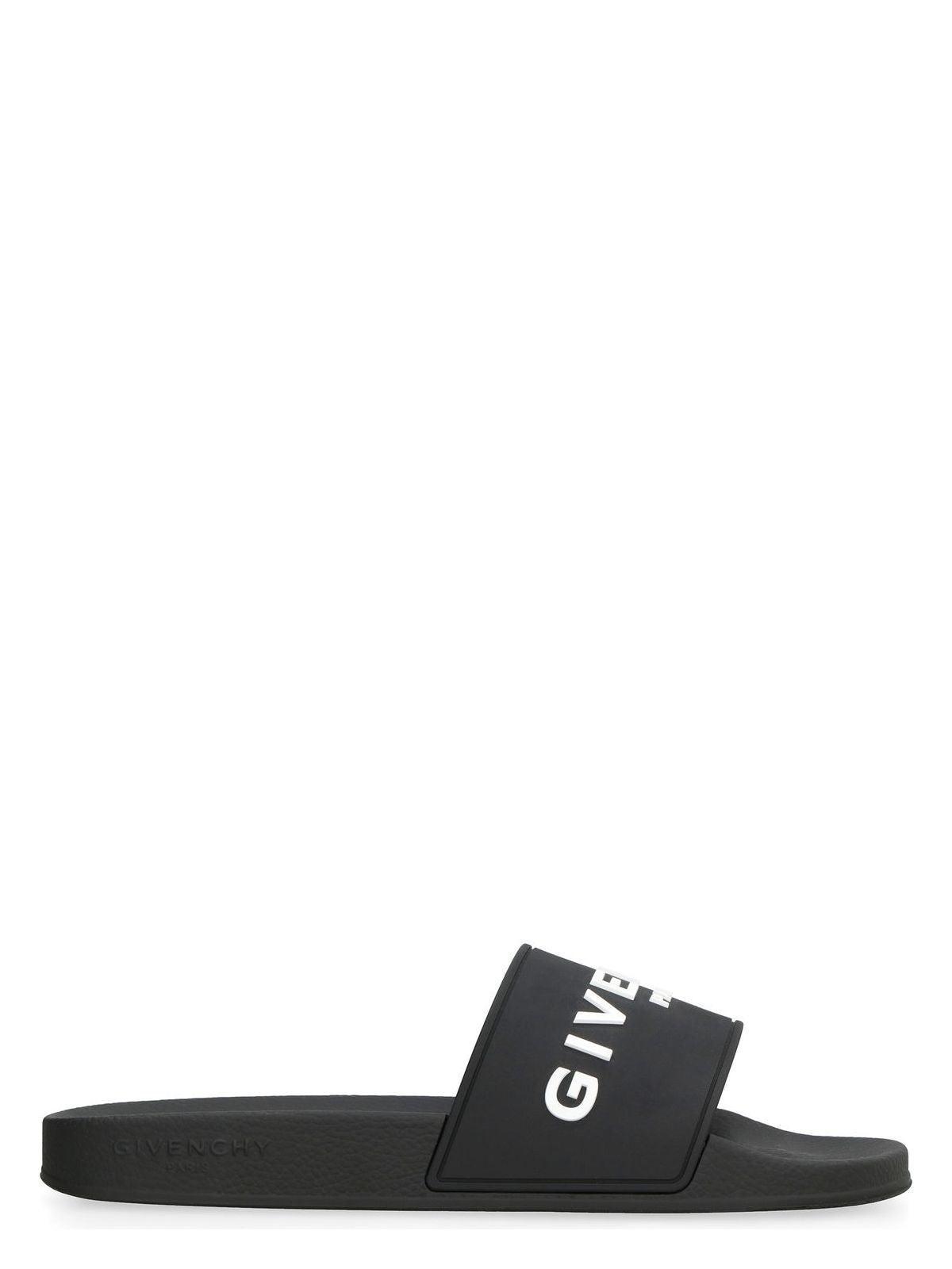 Black Logo-Print Pool Slides Product Image