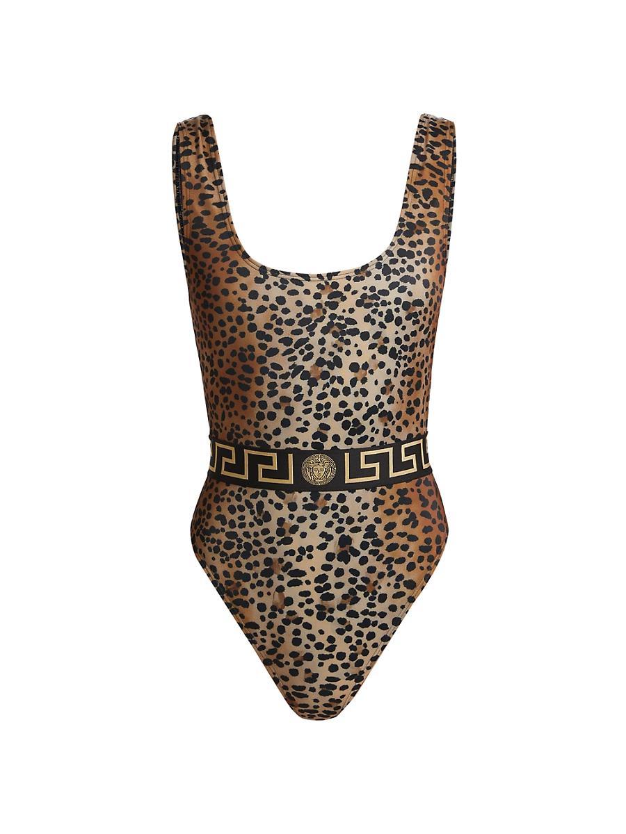 Womens Leopard One-Piece Swimsuit Product Image