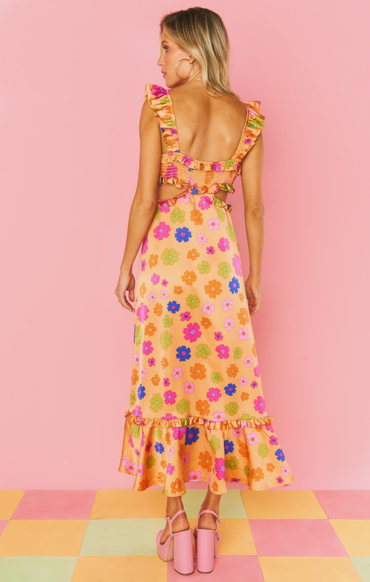 Lane Midi Dress ~ Poppin Poppy Product Image