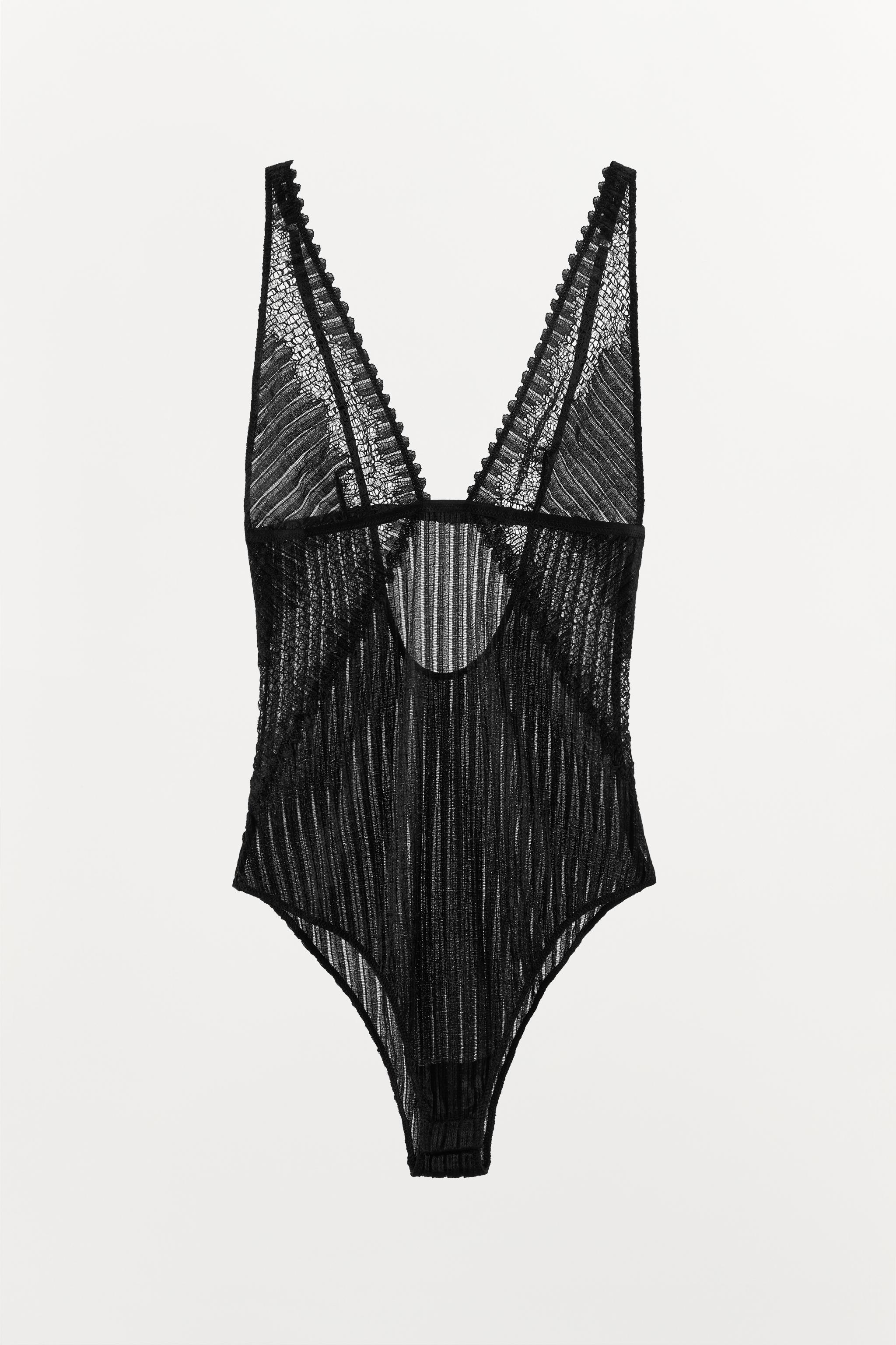 PLEATED LACE BODYSUIT Product Image