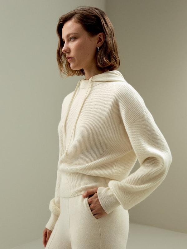 LILYSILK Women Cashmere Sweatshirt Womens - White 100% Cashmere - Comfort Round Neck Sweater XL Product Image