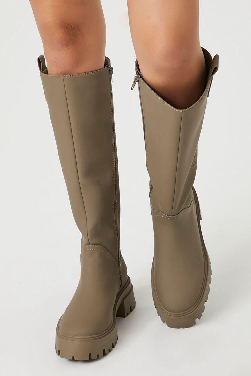 Faux Leather Lug-Sole Boots | Forever 21 Product Image