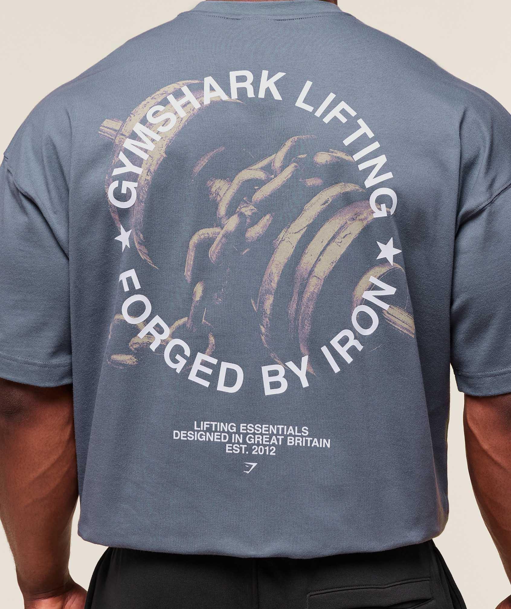 Gymshark Forged By Iron T-Shirt - Iron Blue Male Product Image