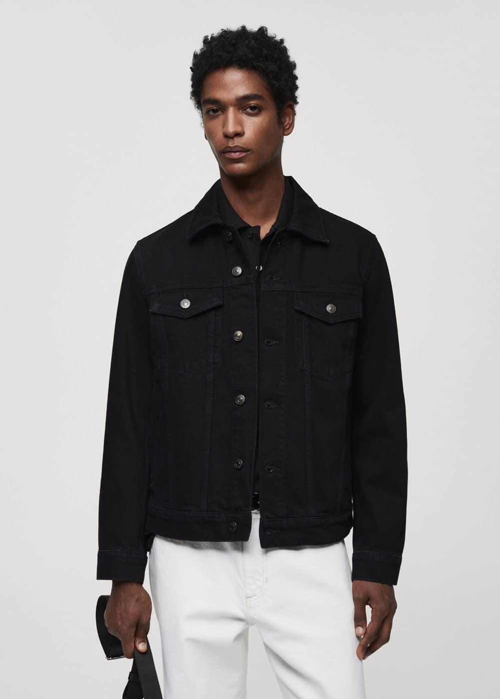 Mango Mens Pocketed Denim Jacket Product Image