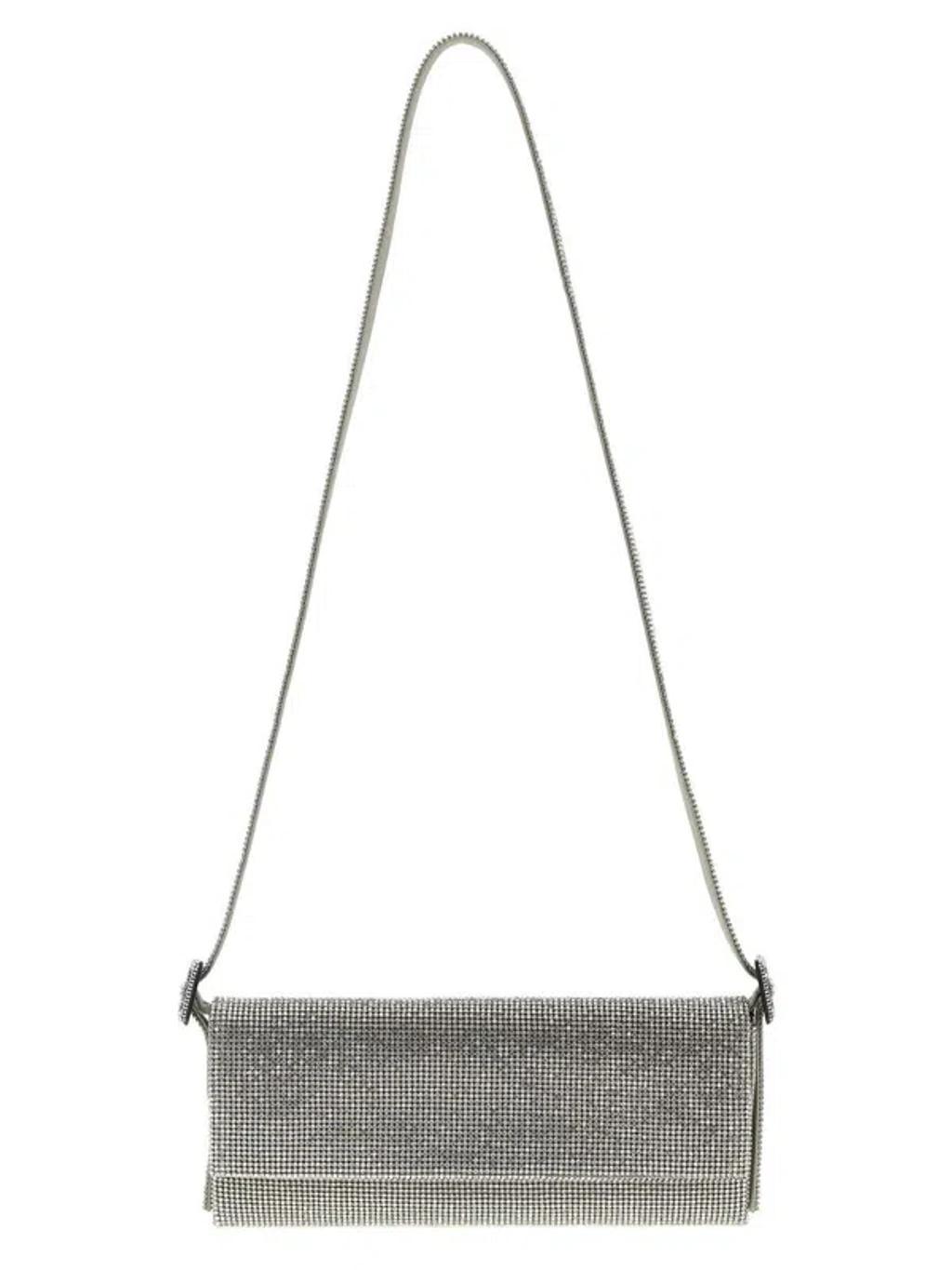 BENEDETTA BRUZZICHES Vittissima La Grande Embellished Shoulder Bag In Silver Product Image