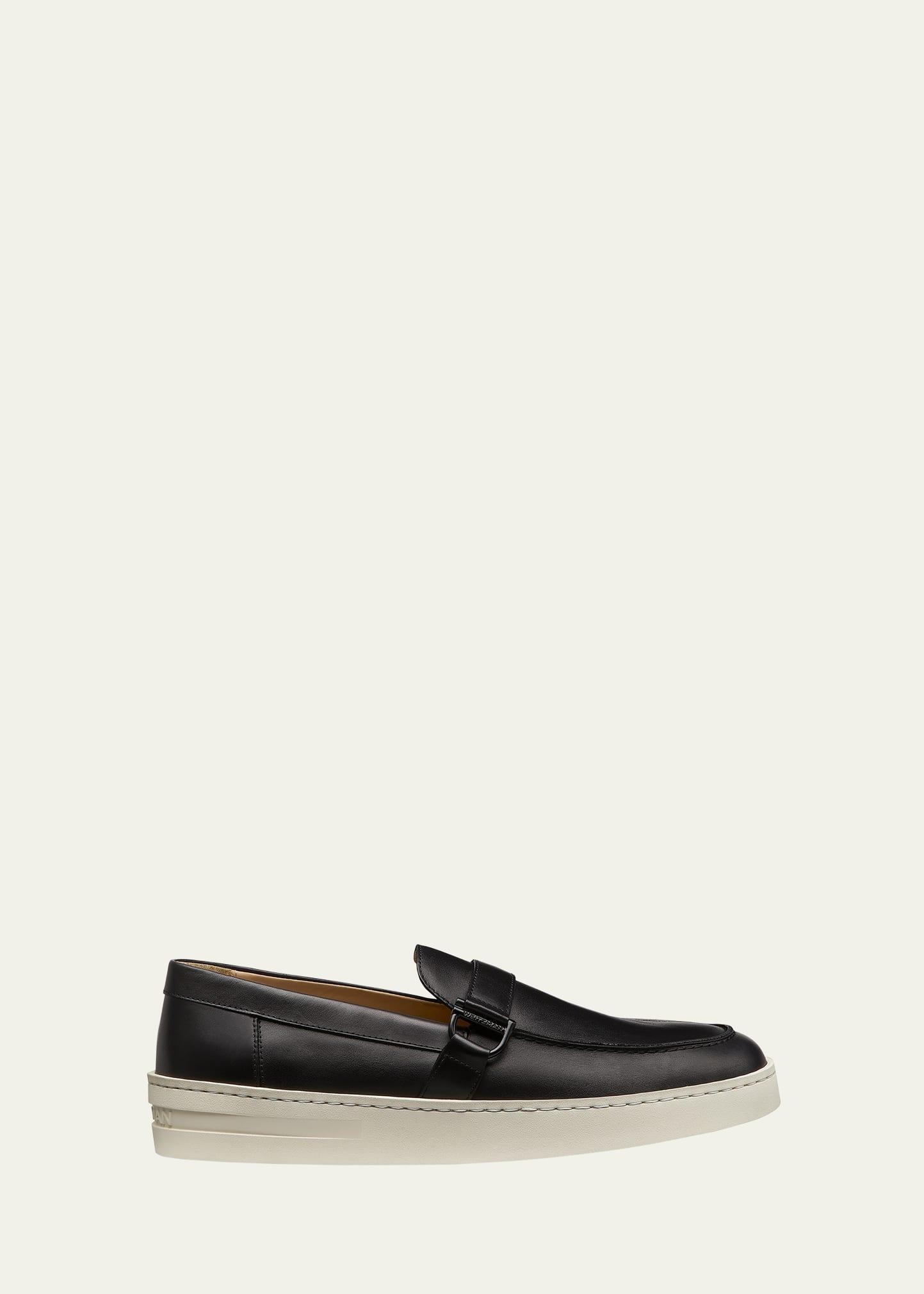 Mens Hamptons Leather Buckle Loafers Product Image