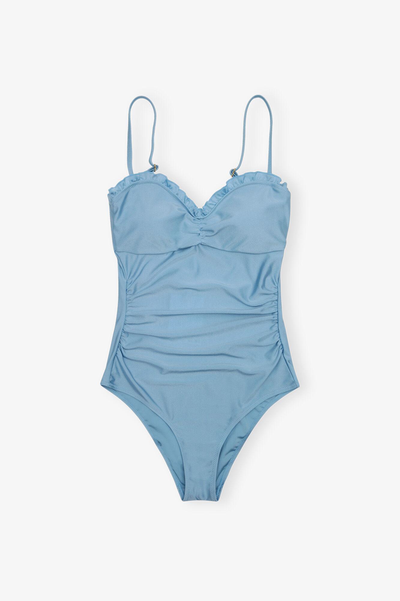 Blue Gathered Swimsuit Product Image