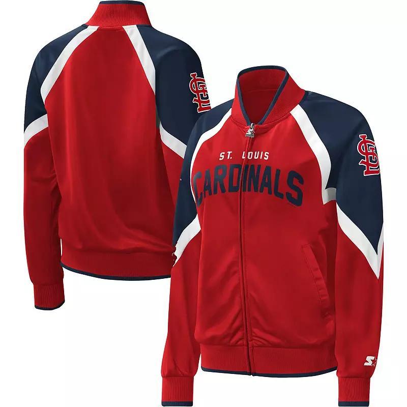 Womens Starter St. Louis Cardinals Touchdown Raglan Full-Zip Track Jacket Product Image