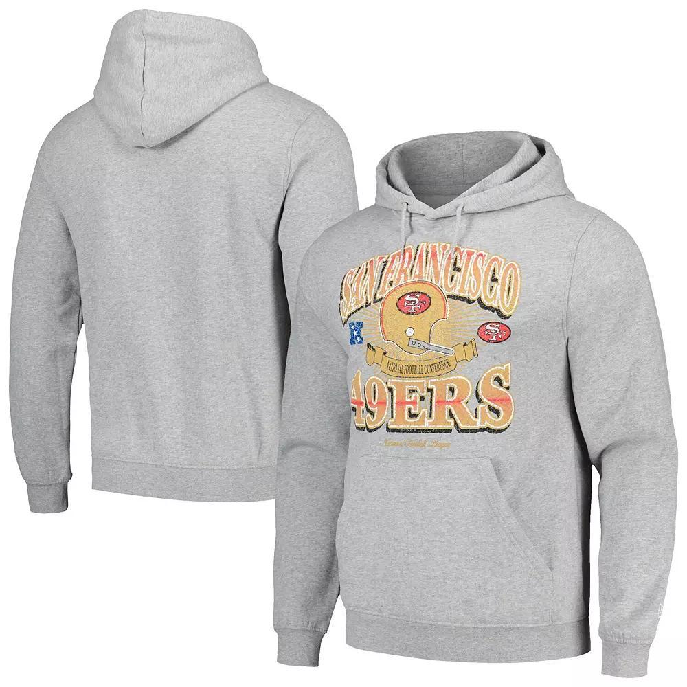 Men's New Era Heather Gray San Francisco 49ers Retro Pullover Hoodie, Size: 2XL, Grey Product Image