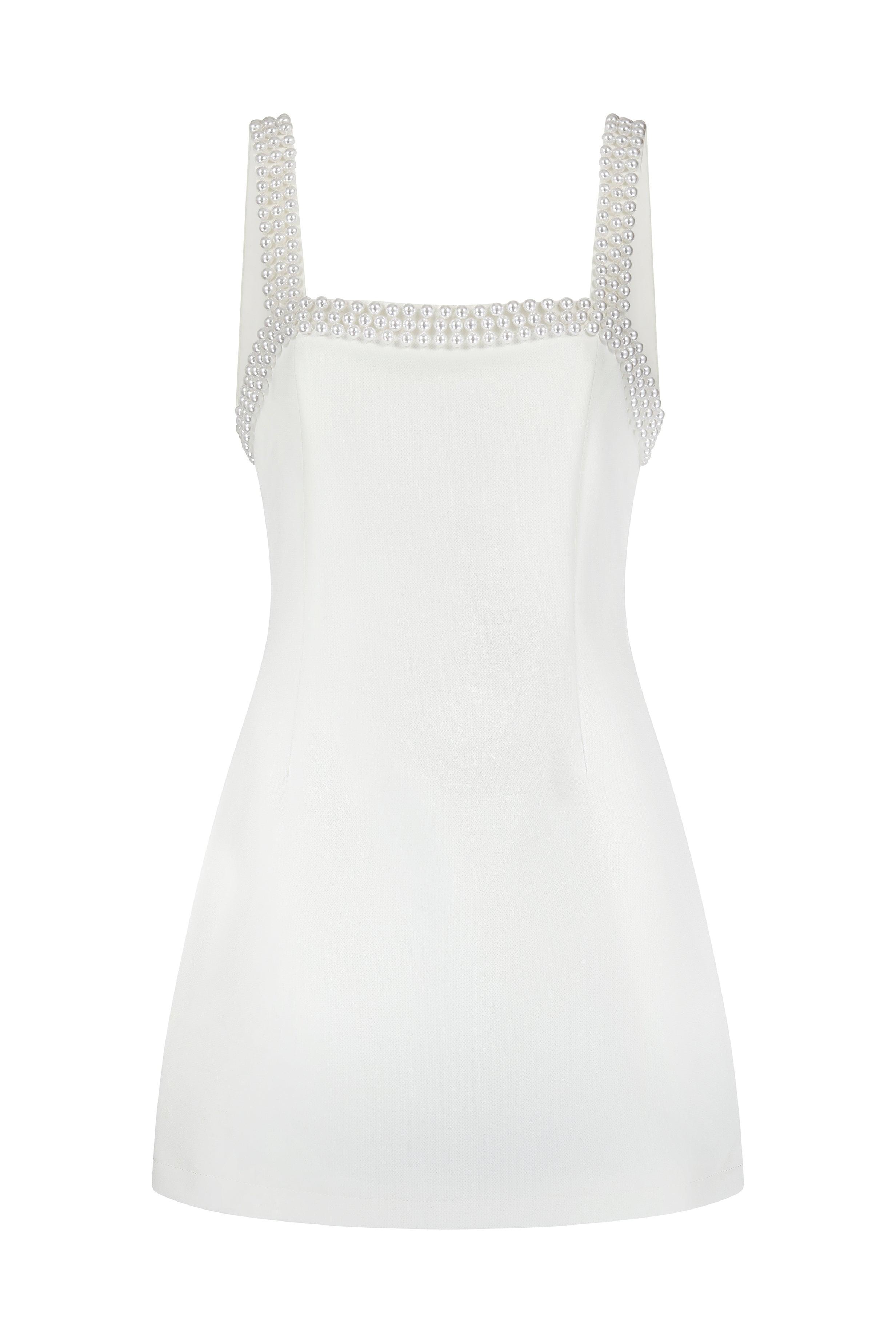 The Ultimate Muse Pearl Trim Mini Dress Product Image