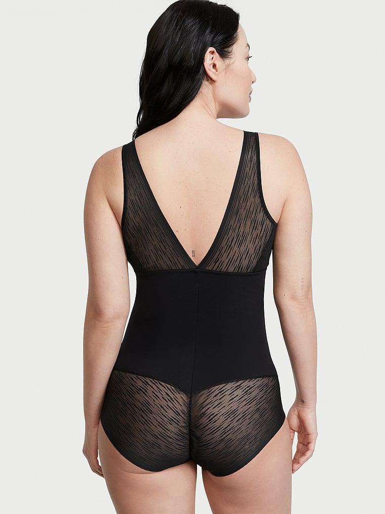 Sheer Stripe Detail Sculpting Bodysuit Product Image