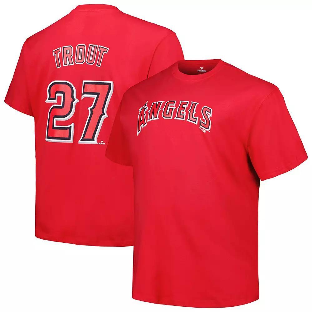 Men's Mike Trout Red Los Angeles Angels Big & Tall Name & Number T-Shirt,  Product Image