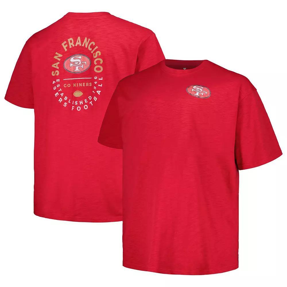 Men's Profile Scarlet San Francisco 49ers Big & Tall Two-Hit Throwback T-Shirt,  Product Image