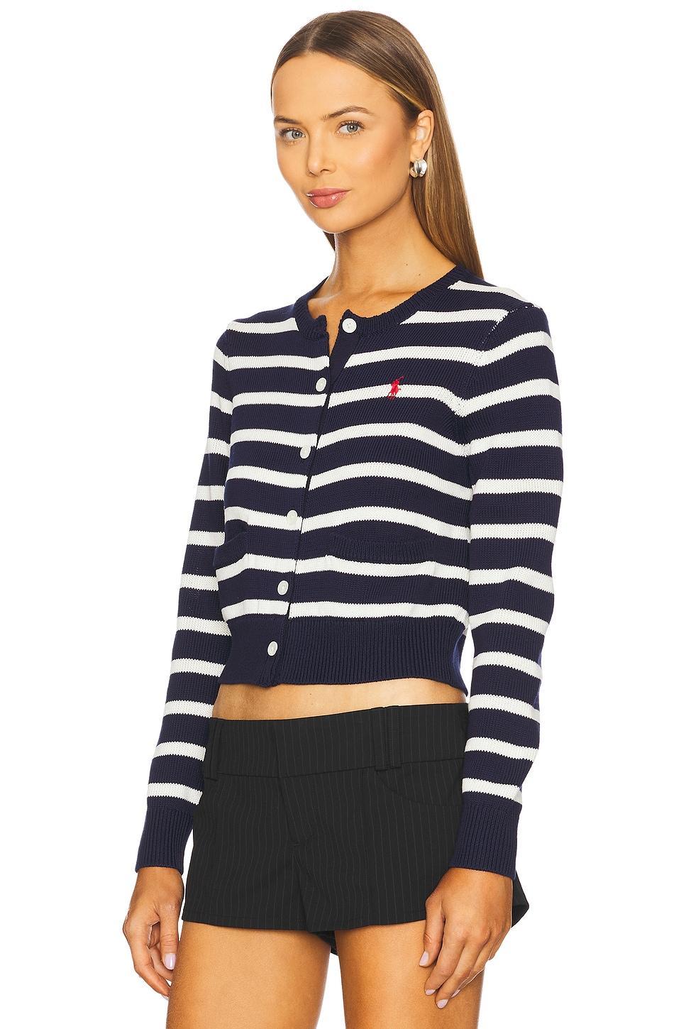 Striped Cotton Crewneck Cardigan Polo Ralph Lauren Product Image