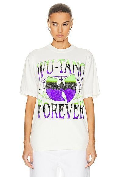 SIXTHREESEVEN Wu Tang Forever Date T-shirt in Cream Product Image