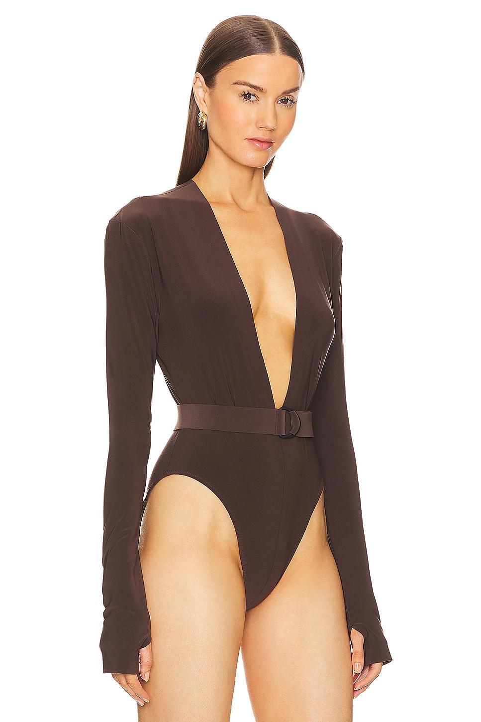 x REVOLVE Deep V Neck Bodysuit Norma Kamali Product Image