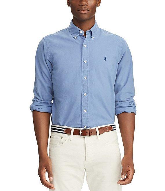 Polo Ralph Lauren Solid Garment-Dye Oxford Classic Fit Long Sleeve Woven Shirt Product Image