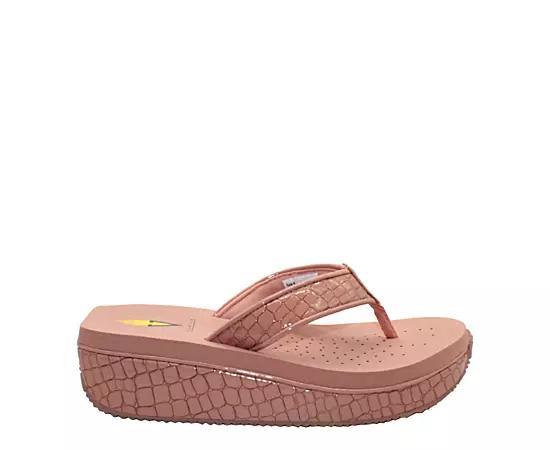 Volatile Womens Mini Croco Flip Flop Wedge Product Image