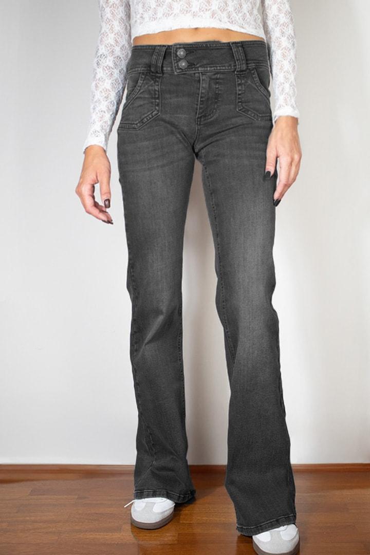 Double button flared jeans Product Image