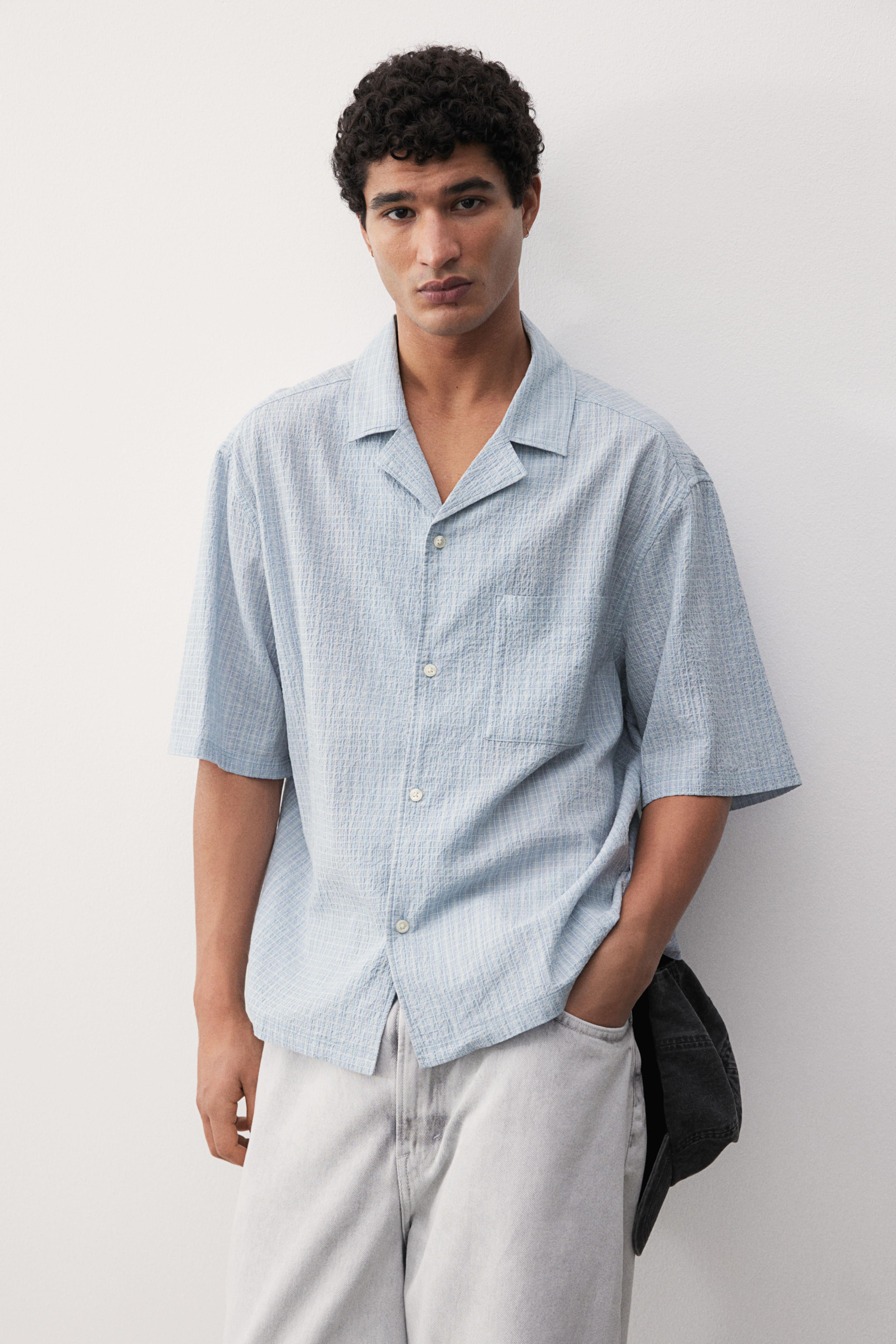 Loose-Fit Seersucker Resort Shirt Product Image