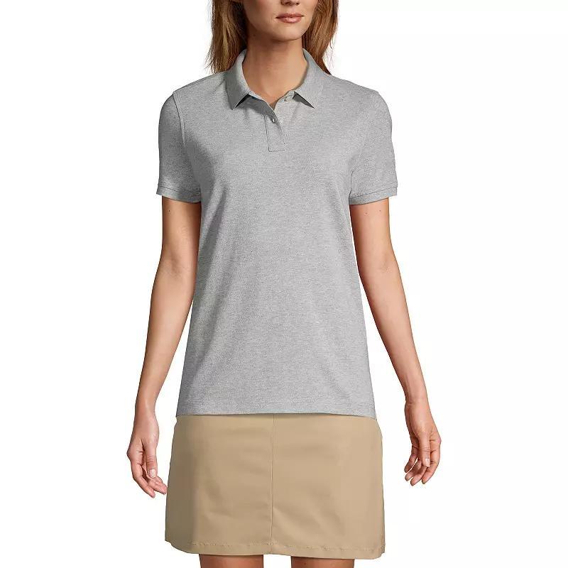 Women's Lands' End School Uniform Short Sleeve Mesh Polo Shirt, Size: Small, Red Product Image