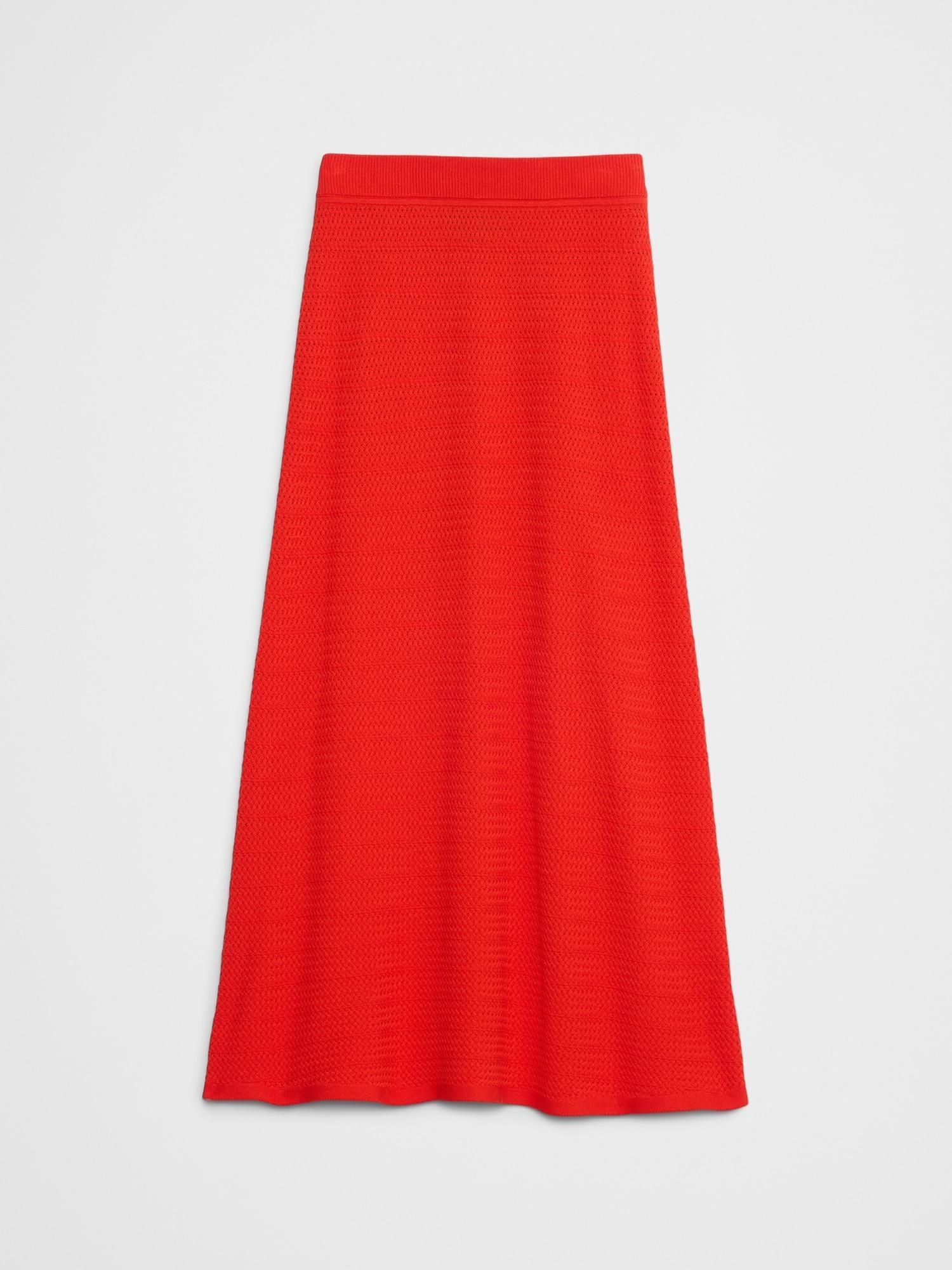 Textured Midi Sweater Skirt Product Image
