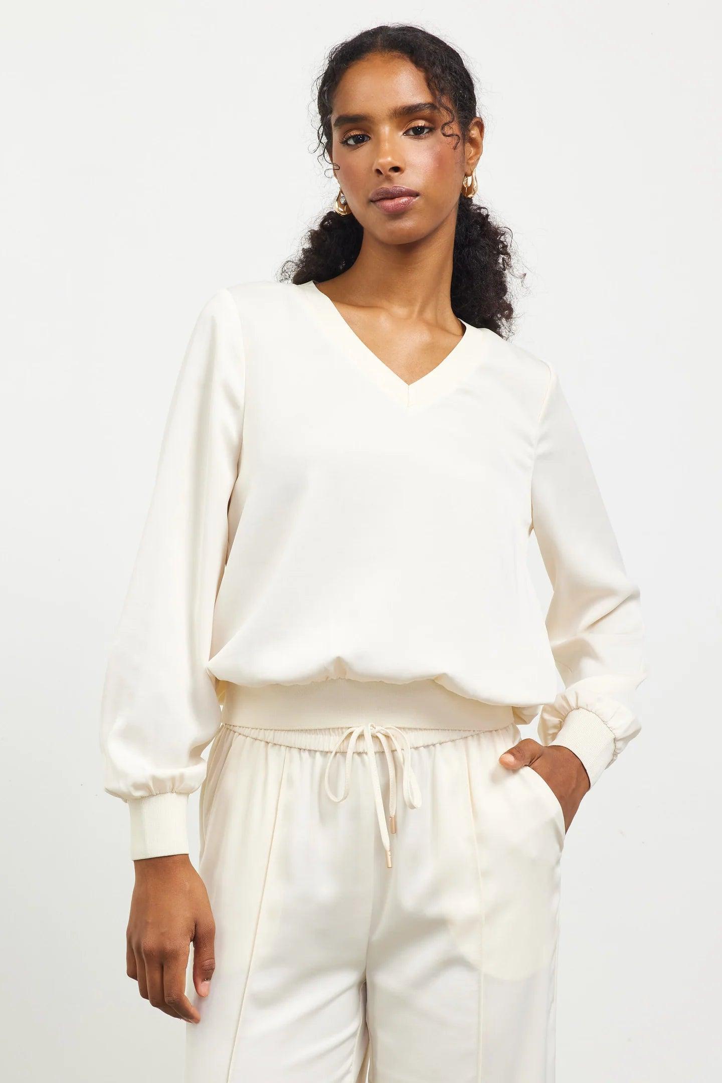 Rib Band Long Sleeve Top Product Image