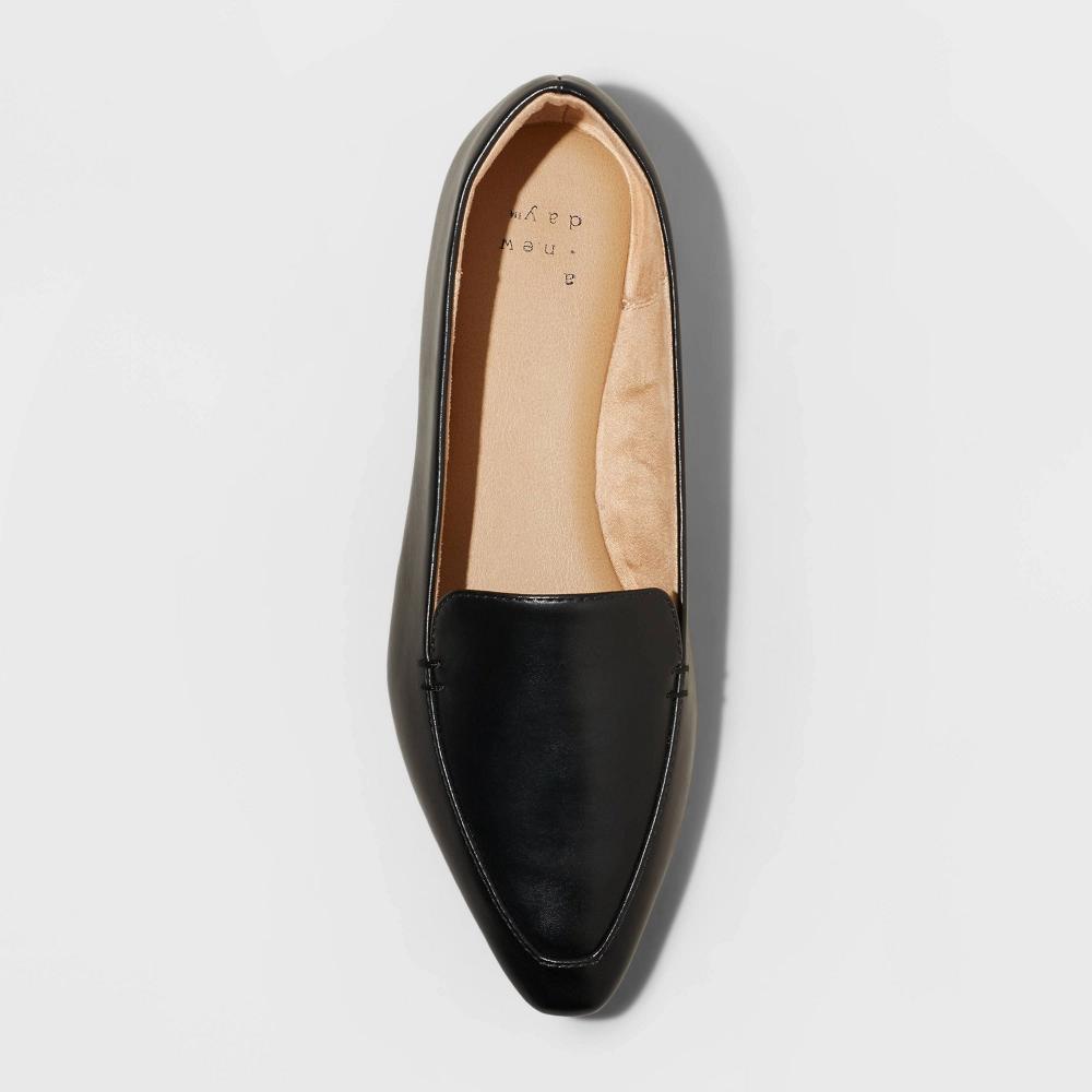 Women's Hayes Loafer Flats with Memory Foam Insole - A New Day™ Black 8 Product Image