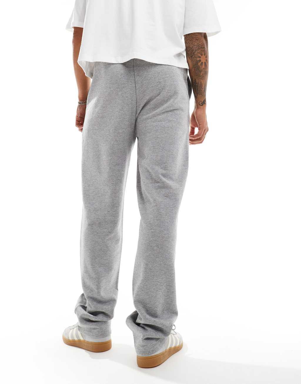 ASOS DESIGN essential straight leg sweatpants in heather gray Product Image