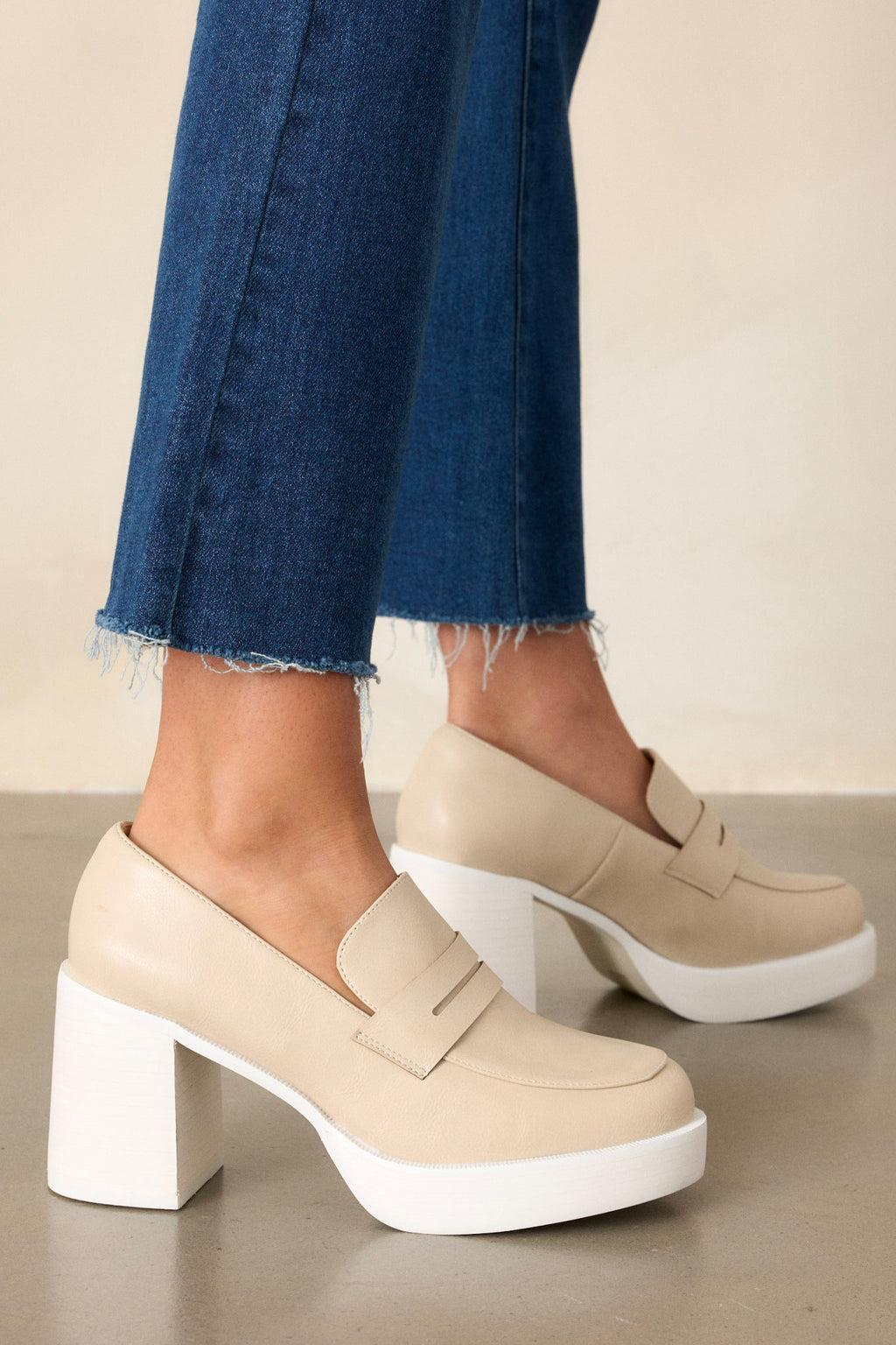 Like What I Like Beige Platform Loafer Product Image