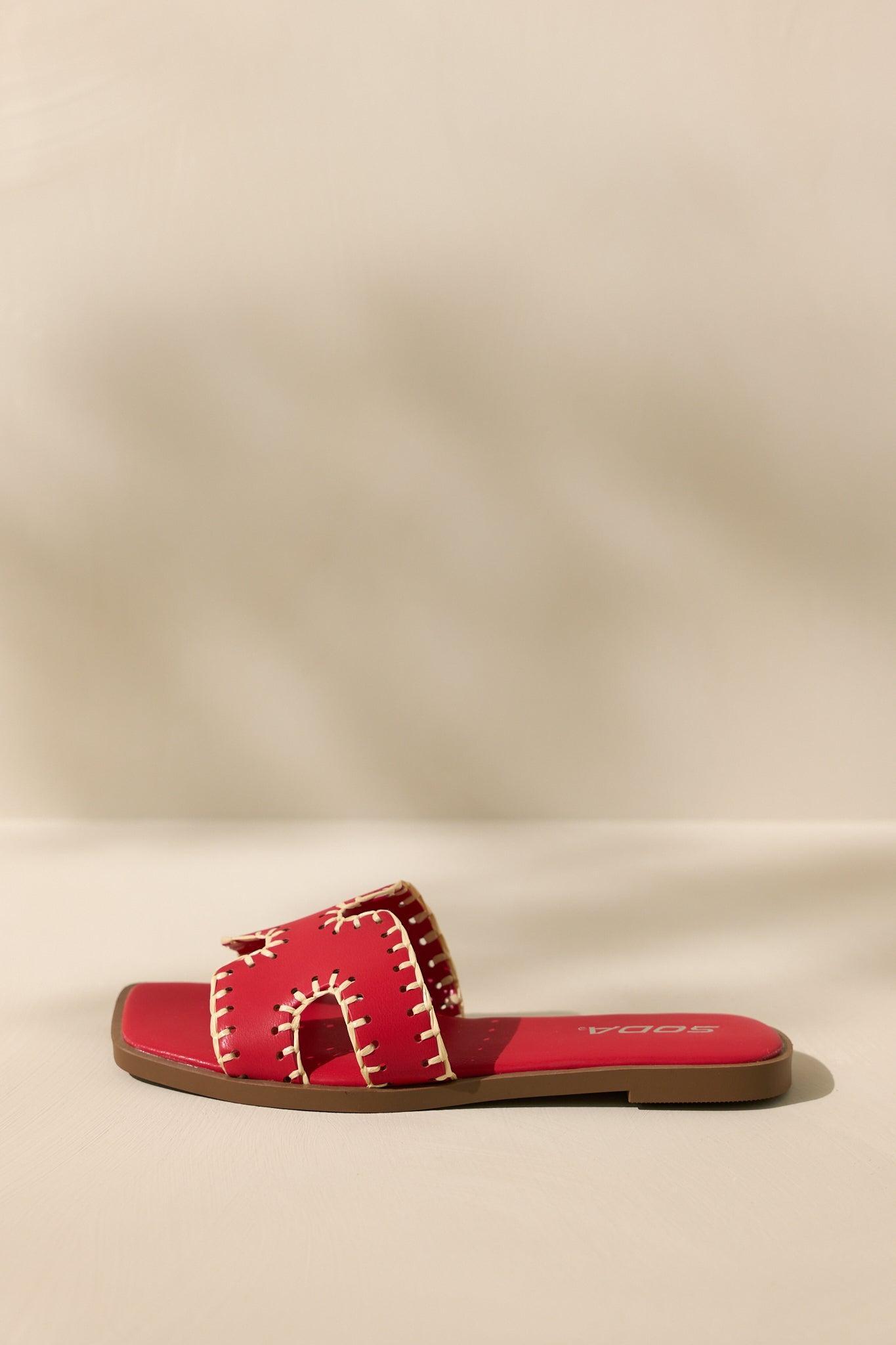 Surfside Strolls Red Sandals Product Image