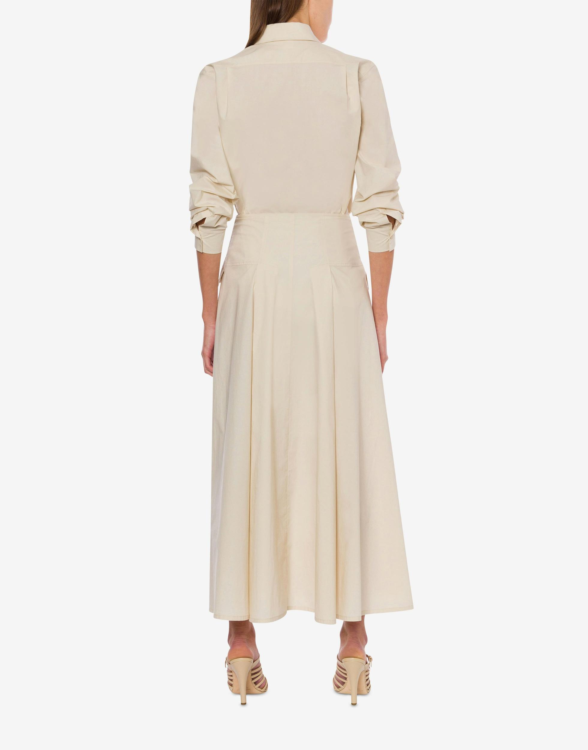 Stretch poplin longuette skirt Product Image