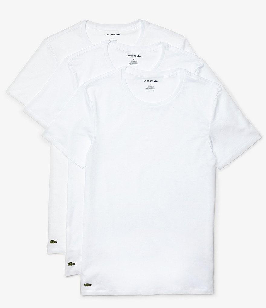 Lacoste Short Sleeve Regular Fit Crew Neck Undershirts 3-Pack Product Image