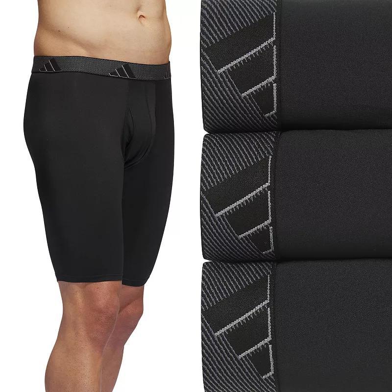 adidas Microfiber Long Boxer Briefs 3-Pack Black 2XL Mens Product Image