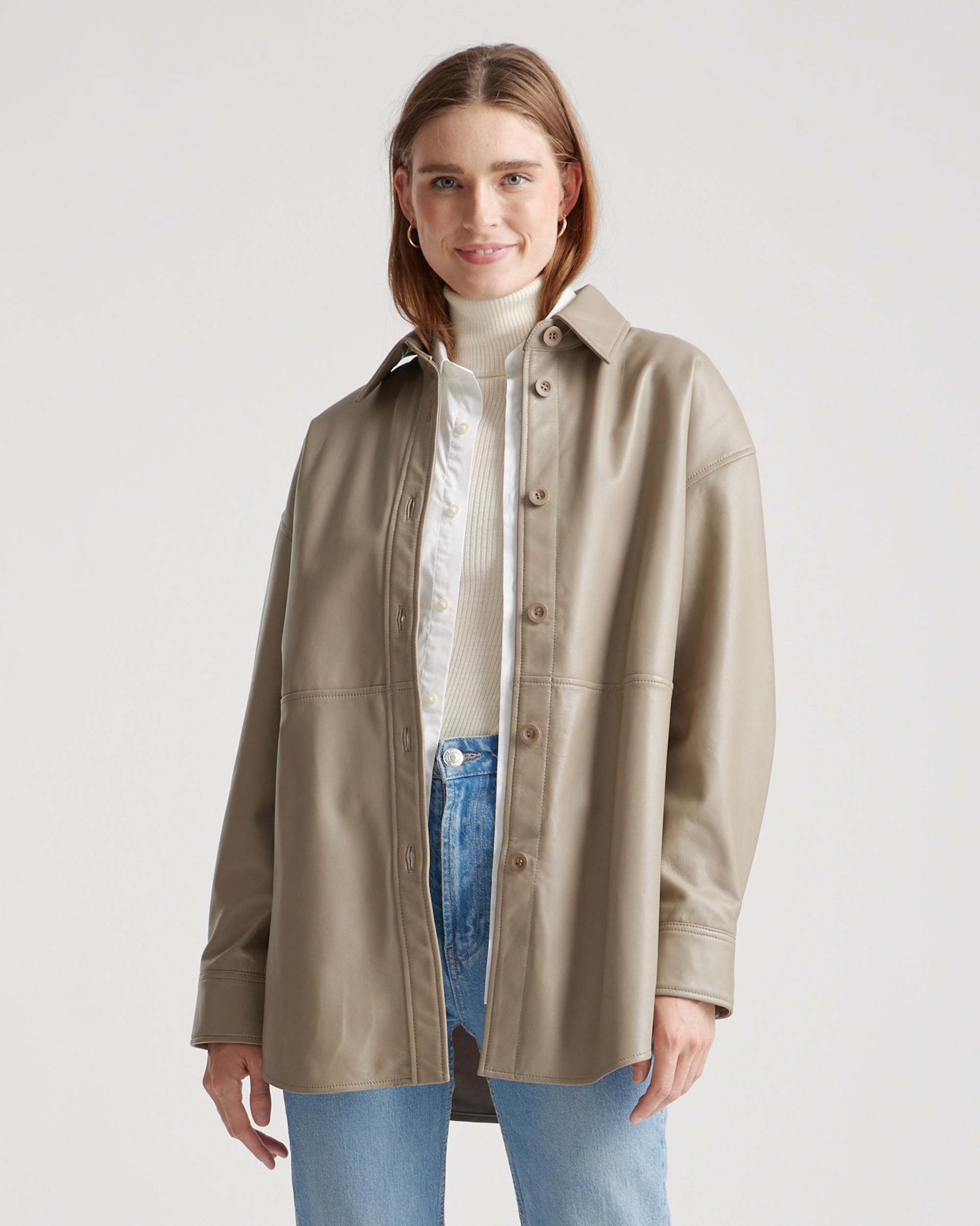 Quince | Women's Shirt Jacket Size XS, Leather Product Image