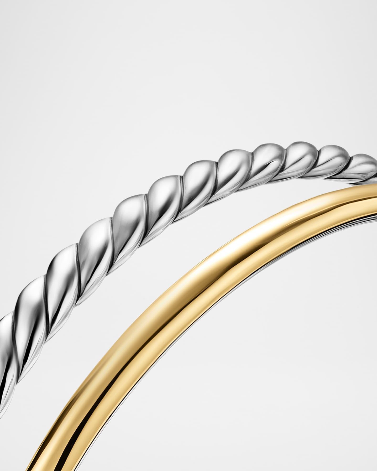 DY Mercer 2-Row Bracelet in Silver with 18K Gold Product Image