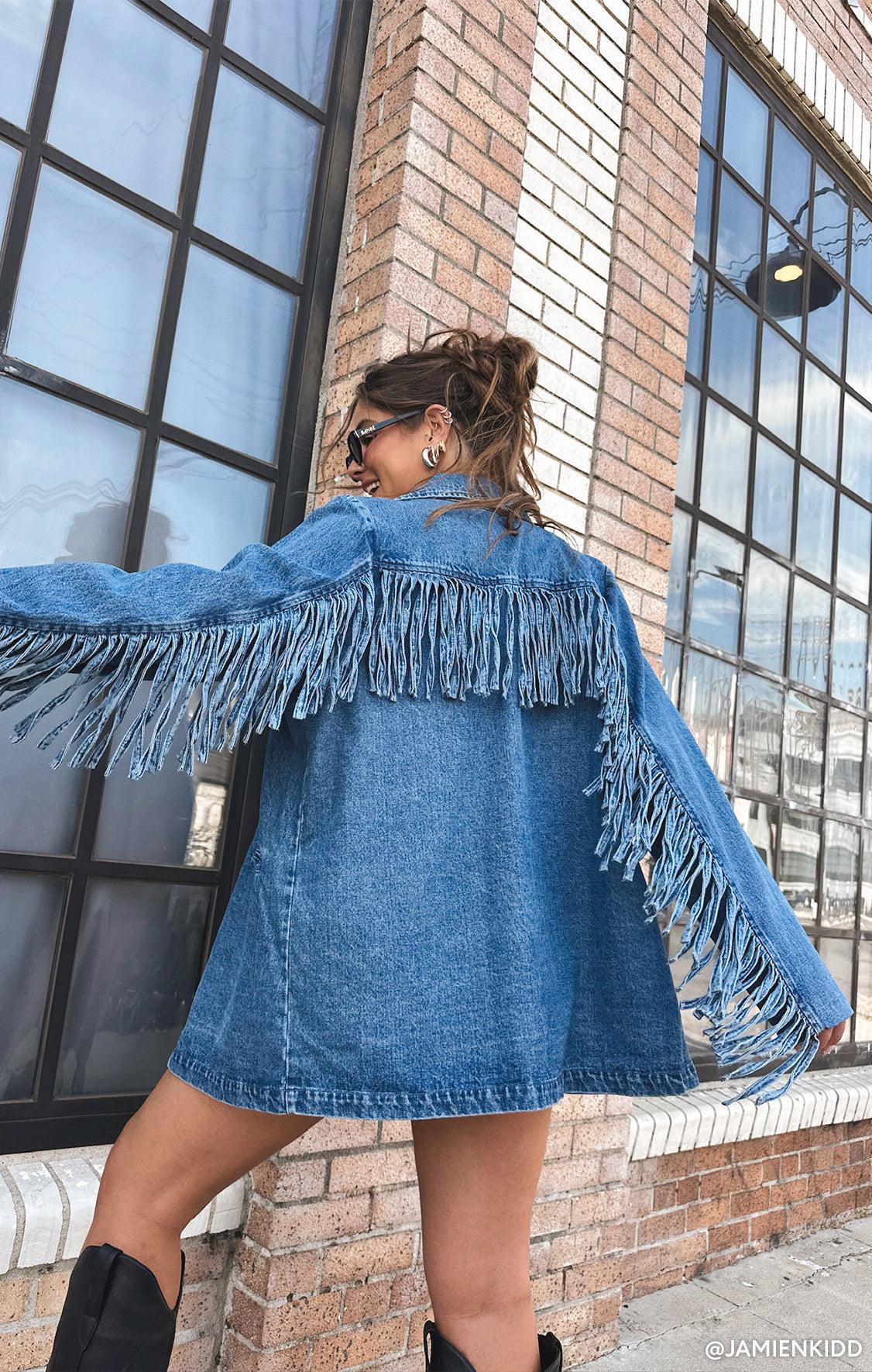 Sierra Fringe Jacket ~ Blue Indigo Product Image