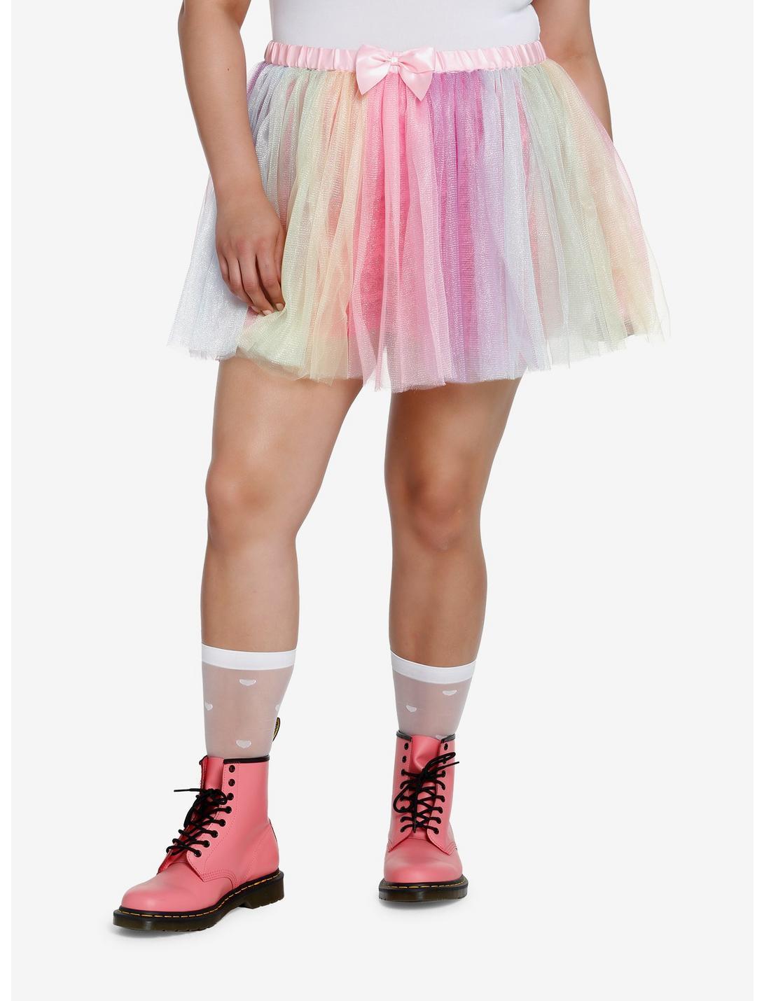 Sweet Society Rainbow Tulle Tutu Skirt Plus Size Product Image