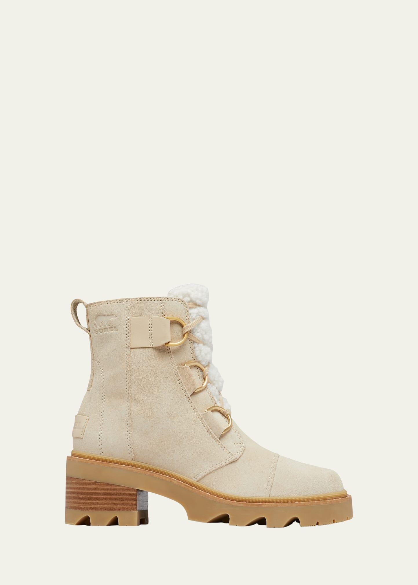 Joan Suede Faux Fur Lace-Up Boots Product Image