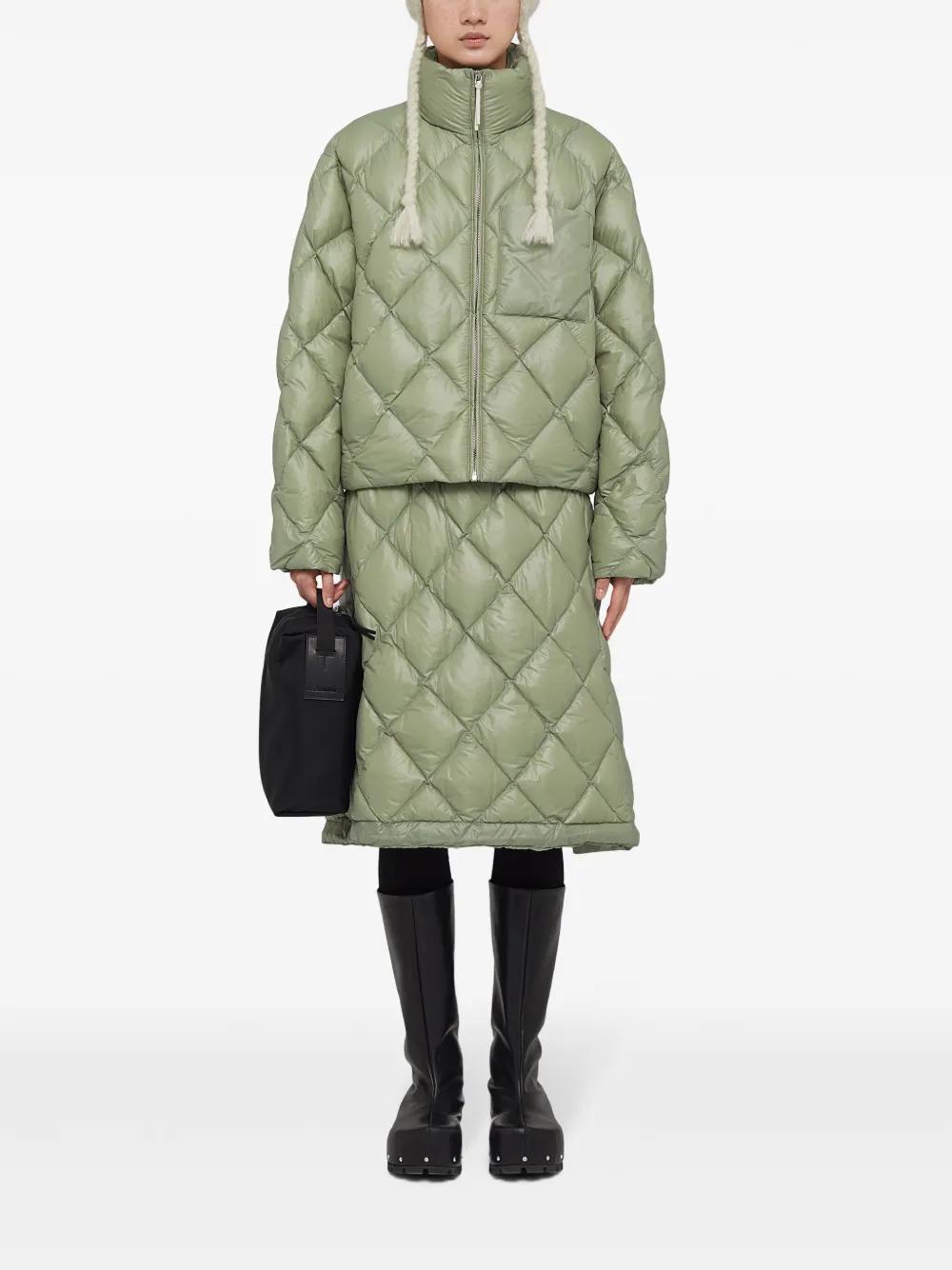 JIL SANDER Diamond-quilted Puffer Jacket In Green Product Image