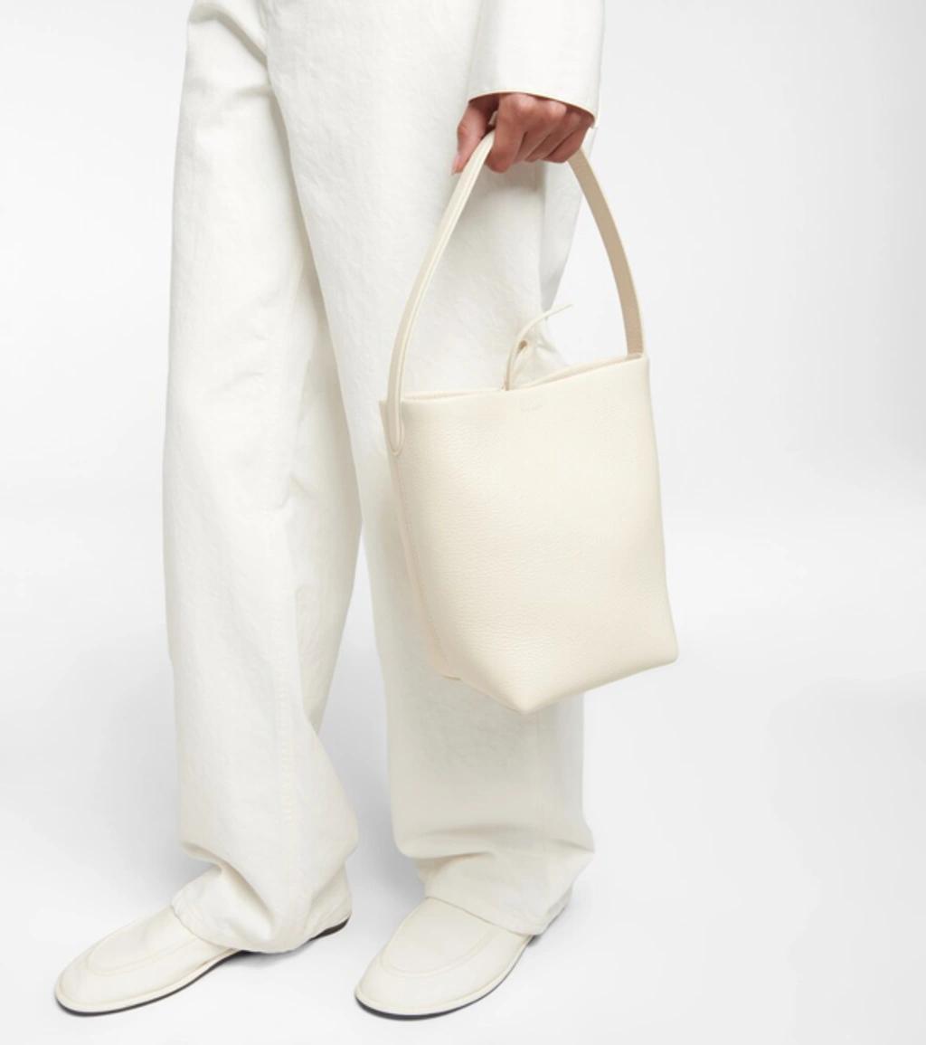 THE ROW Park Small Leather Tote Bag In Ivory Pld Product Image