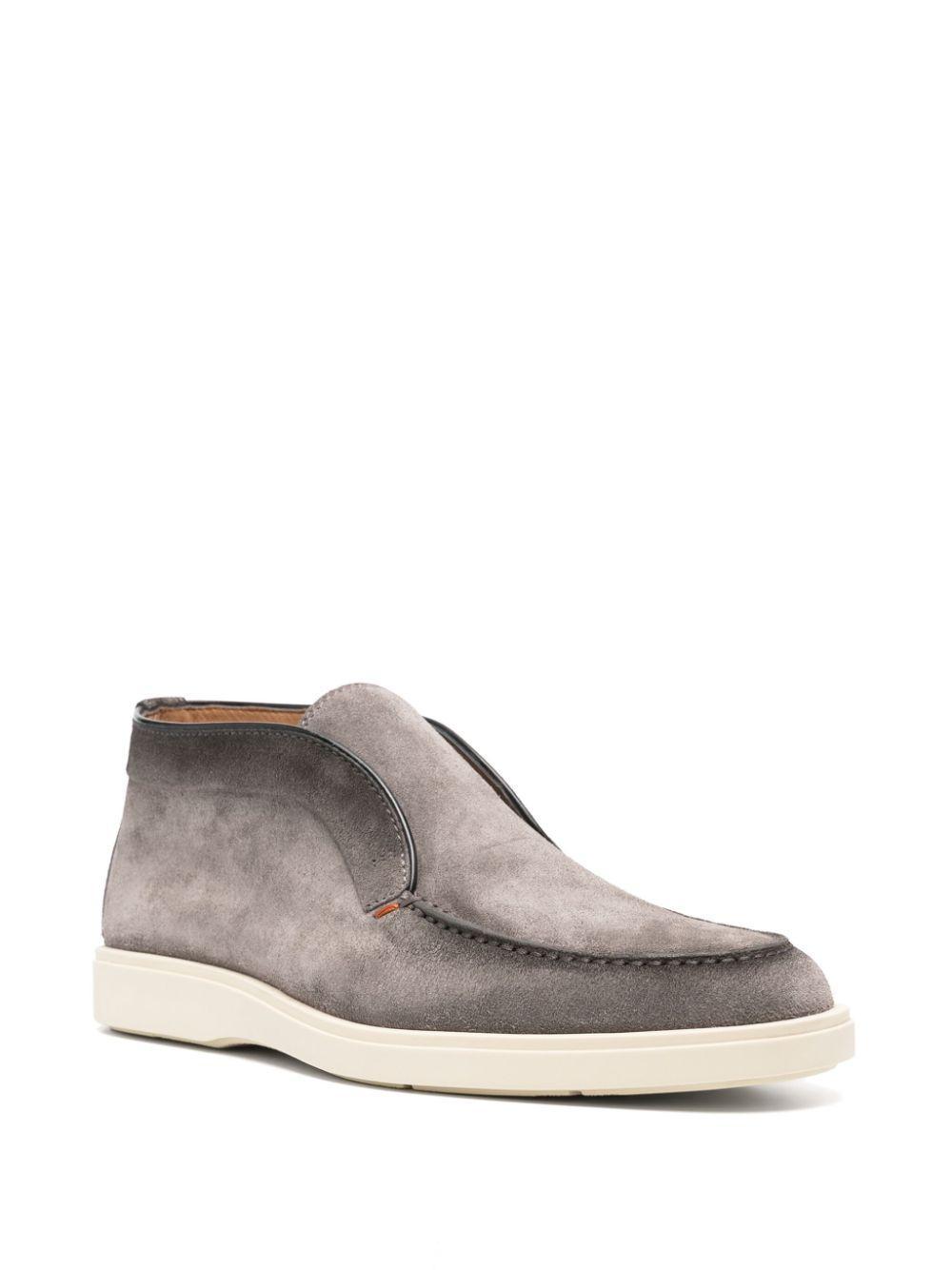 SANTONI Suede Desert Boots In Grau Product Image